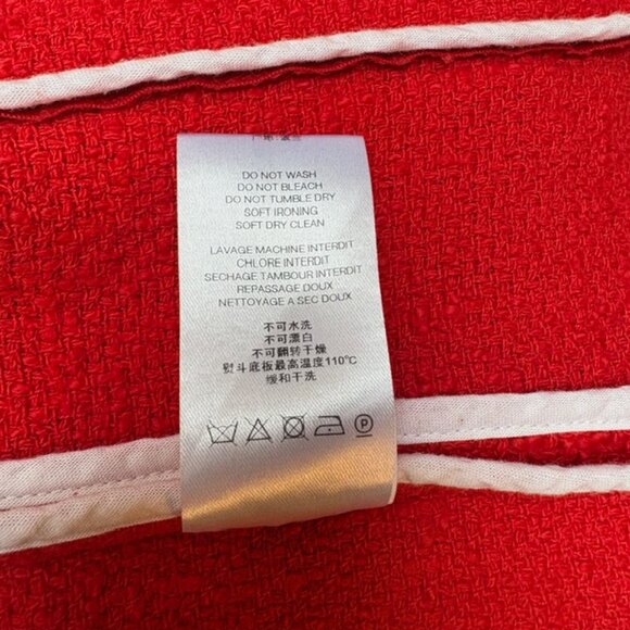 IRO AGNETTE RED DISTRESSED TWEED JACKET, LIKE NEW, SIZE: 34 / XS - Picture 6 of 8